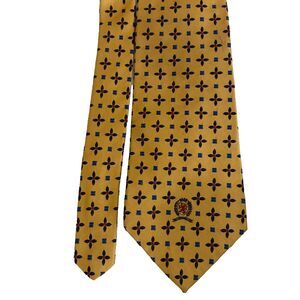 Tommy Hilfiger Neck Tie Men's One Size Yellow Geometric 100% Silk Career